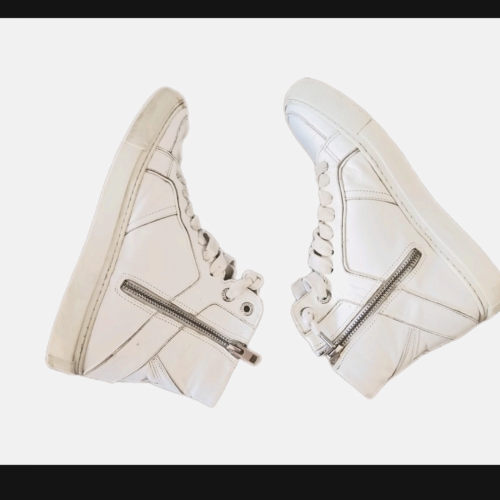 Zadig & Voltaire Womens White Leather ZV1747 High Flash Sneakers 37 - Picture 12 of 16